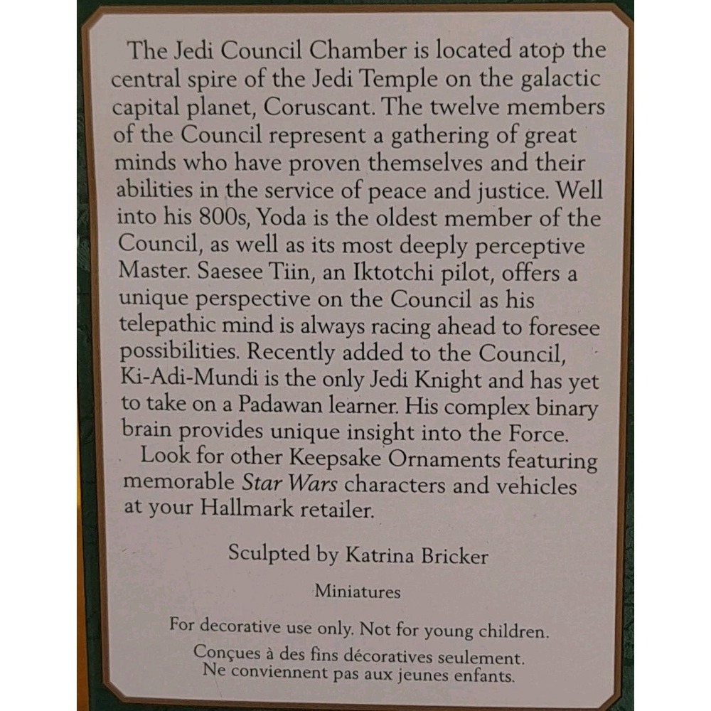 Star Wars Episode 1 Jedi Council Members Hallmark Keepsake Mini Ornaments 2000 - Picture 11 of 12